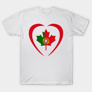 Portuguese Canadian Multinational Patriot Flag Series (Heart) T-Shirt